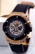 Hublot KING POWER Rose Gold Black Rubber Mens Replica Watch